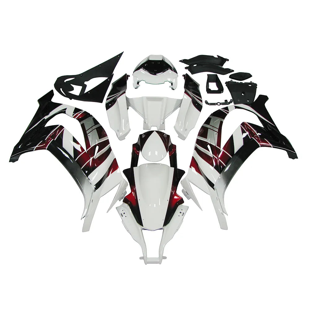 Kawasaki ZX-10R 2011-2015 White Red Black Fairing Kit without Logos