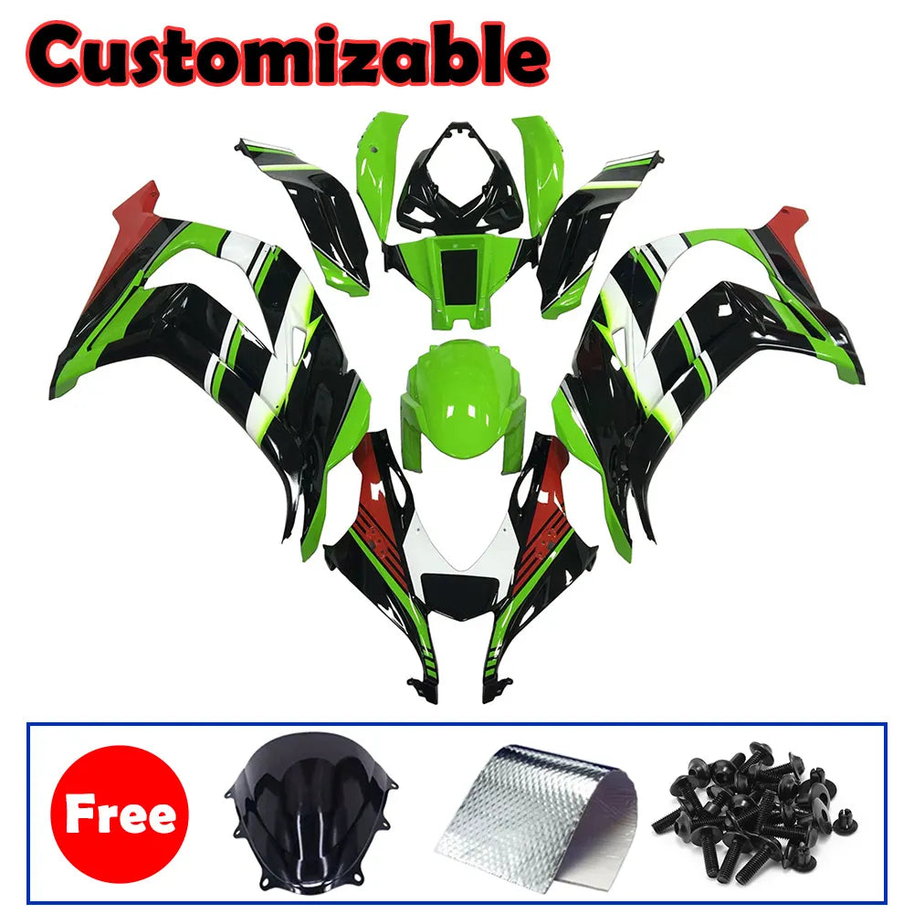 Kawasaki ZX-10R 2016-2020 Green White Red Black Fairing Kit without Logos