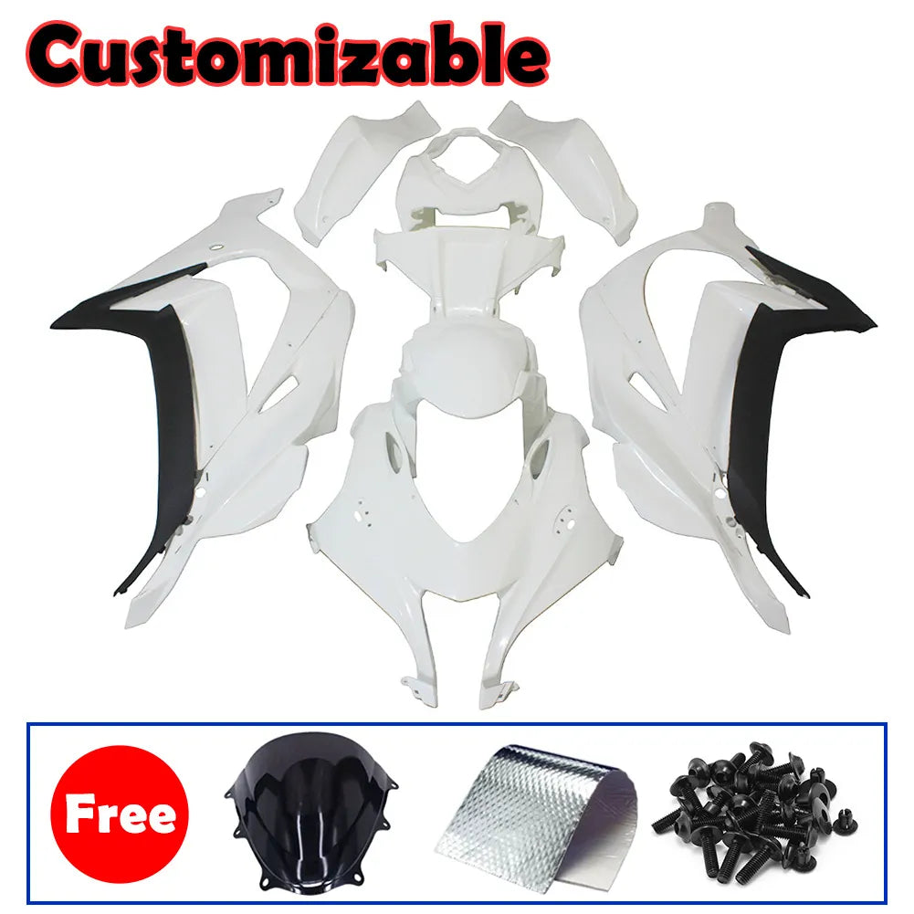 Kawasaki ZX-10R 2016-2020 White Paintable Fairing Kit without Logos