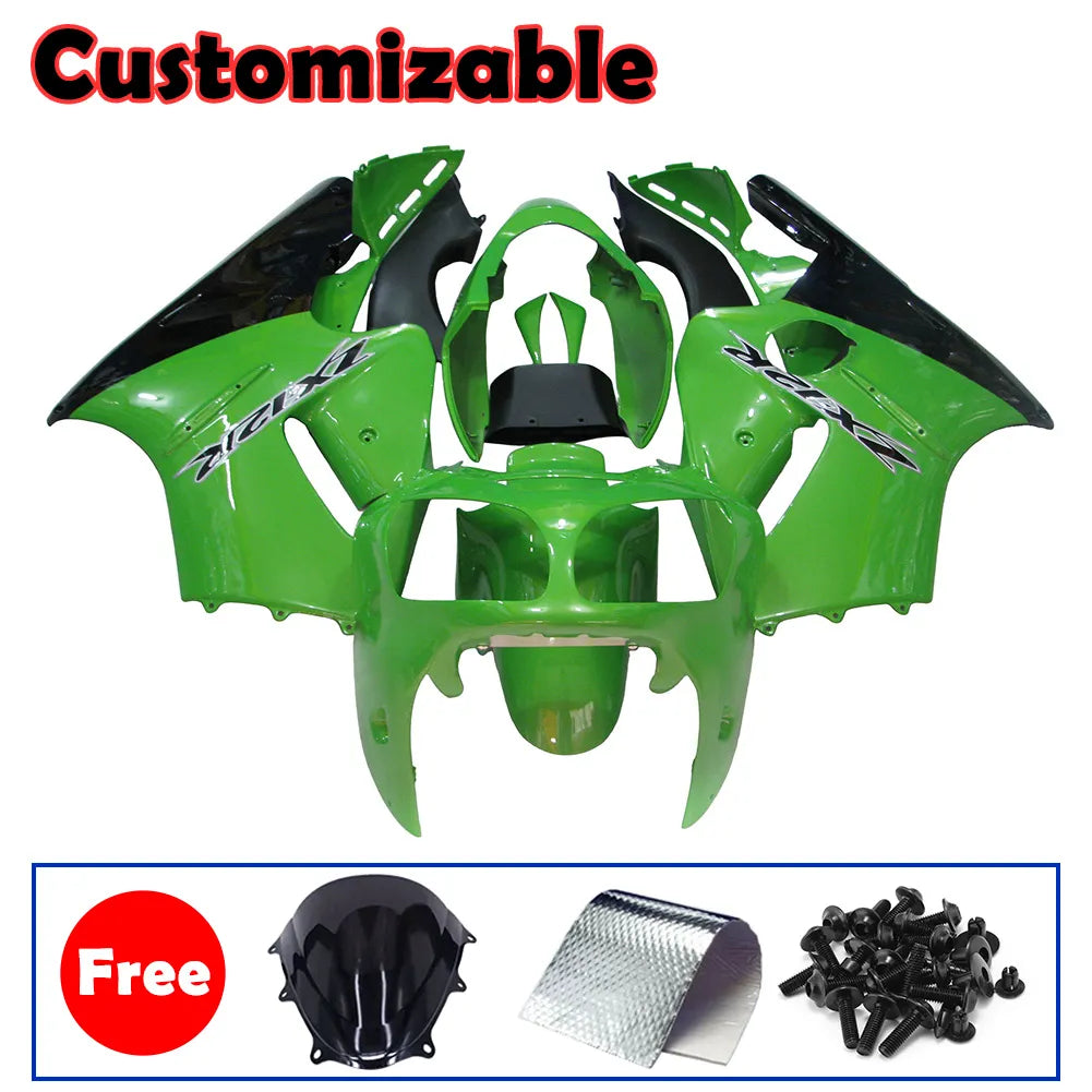 Kawasaki ZX-12R 2000-2001 Green Black Fairing Kit without Logos
