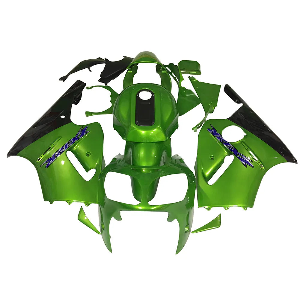 Kawasaki ZX-12R 2000-2001 Pearl Green Black Lettered Fairing Kit without Logos