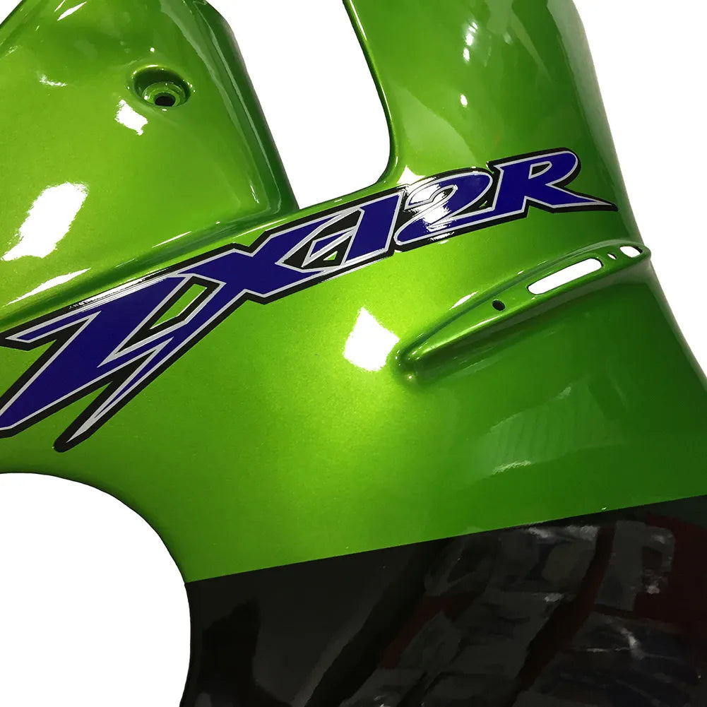 Kawasaki ZX-12R 2000-2001 Pearl Green Black Lettered Fairing Kit without Logos