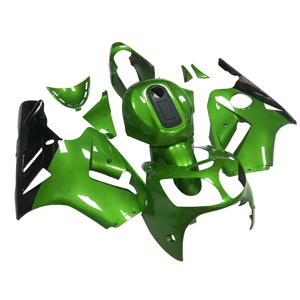 Kawasaki ZX-12R 2000-2001 Pearl Green Black No Lettering Fairing Kit without Logos