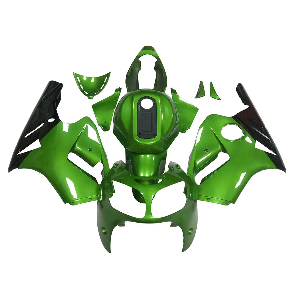 Kawasaki ZX-12R 2000-2001 Pearl Green Black No Lettering Fairing Kit without Logos