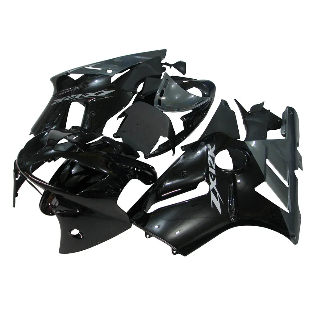 Kawasaki ZX-12R 2002-2006 Silver Black Style B Fairing Kit without Logos
