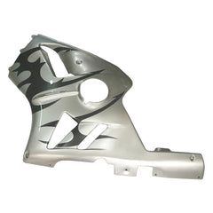 Kawasaki ZX-12R 2002-2006 Silver White Black Flame Fairing Kit without Logos