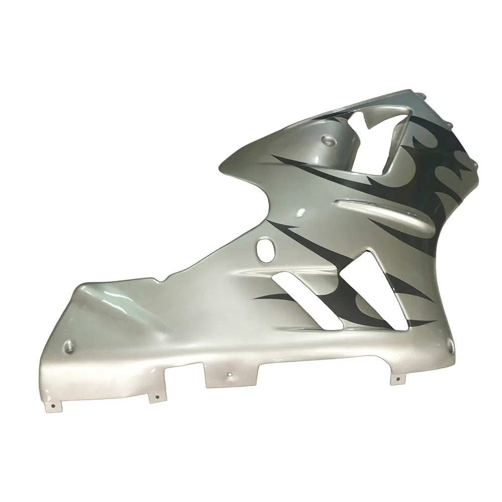 Kawasaki ZX-12R 2002-2006 Silver White Black Flame Fairing Kit without Logos