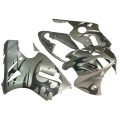 Kawasaki ZX-12R 2002-2006 Silver White Black Flame Fairing Kit without Logos