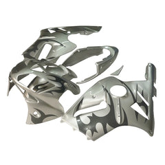 Kawasaki ZX-12R 2002-2006 Silver White Black Flame Fairing Kit without Logos