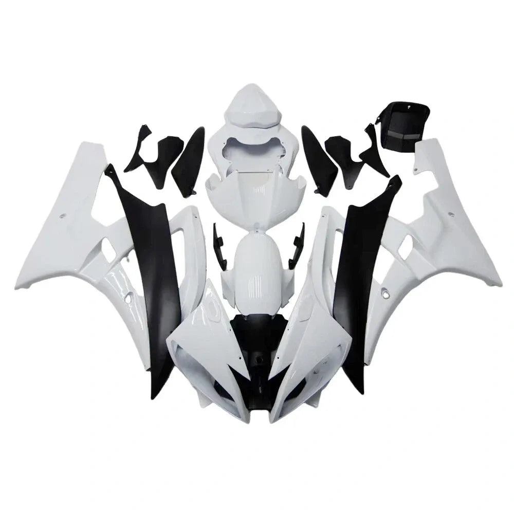 Black and White Fairing Kit For Yamaha YZF-600 R6 2006-2007
