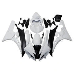 Black and White Fairing Kit For Yamaha YZF-600 R6 2006-2007