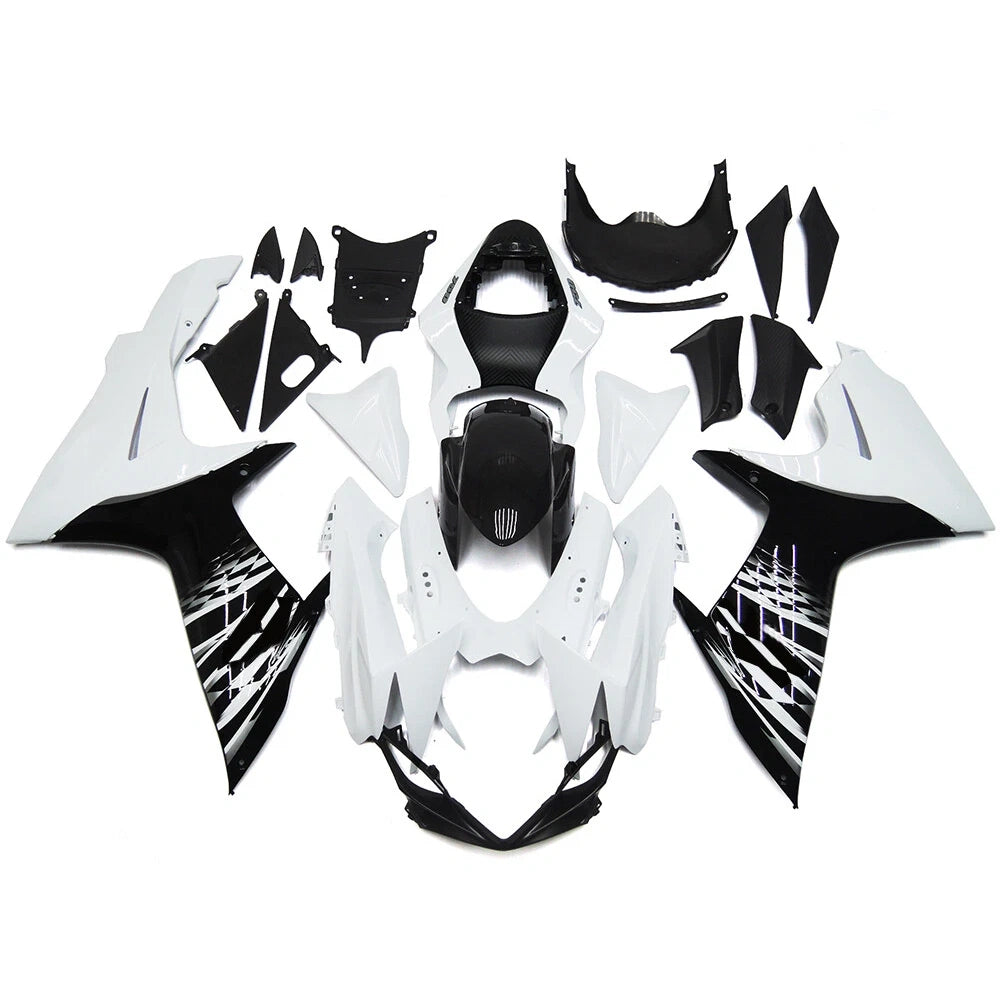 Black and White Fairing Kit For Suzuki GSXR600/GSXR750 2011-2019 