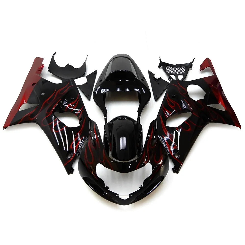 Black Flame Fairing Kit For Suzuki GSXR1000 K1/K2 2000-2002 