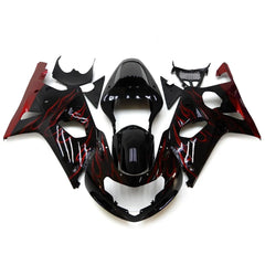 Black Flame Fairing Kit For Suzuki GSXR1000 K1/K2 2000-2002 