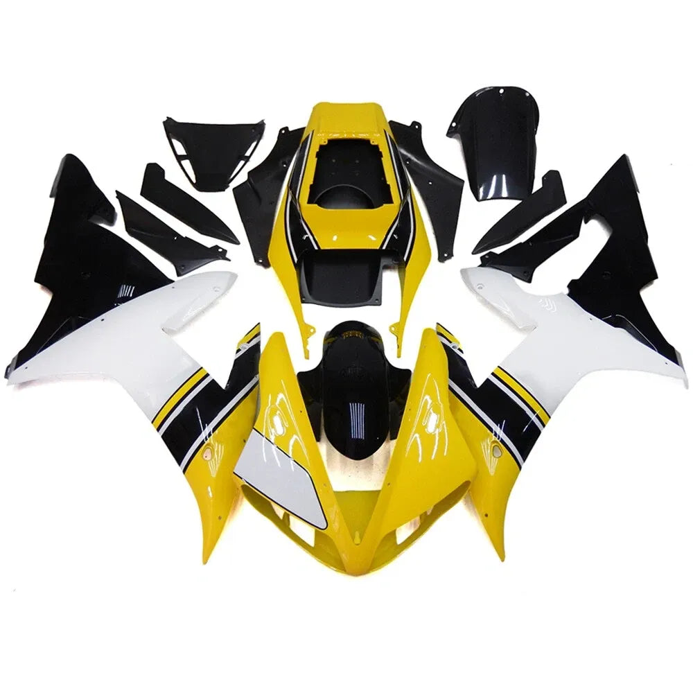 Yellow and White Fairing Kit For Yamaha YZF1000 R1 2002-2003