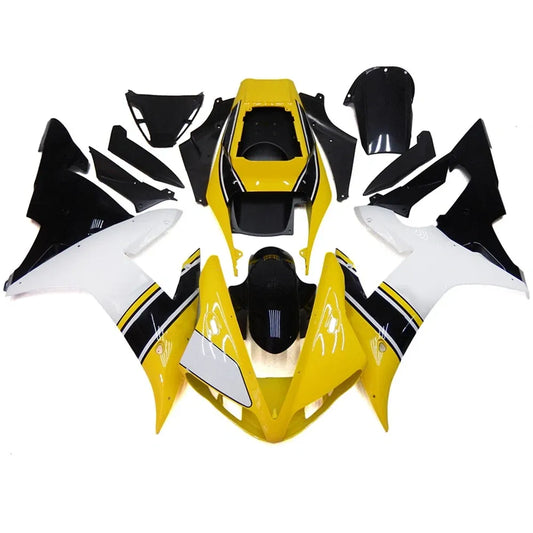 Yellow and White Fairing Kit For Yamaha YZF1000 R1 2002-2003