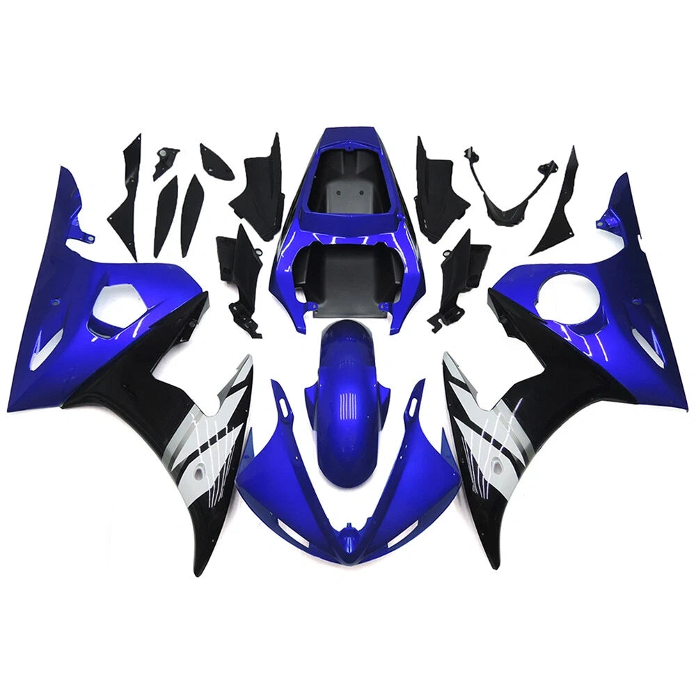 Blue Black Fairing Kit For Yamaha YZF-600 R6 2003-2004